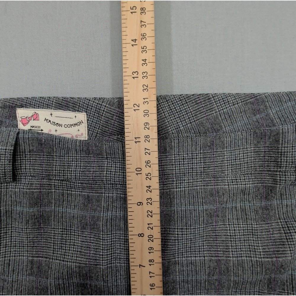 Maison Common Womens Plaid Wool Pants Size 42 US 10 12 Straight Leg Trousers - Picture 10 of 14